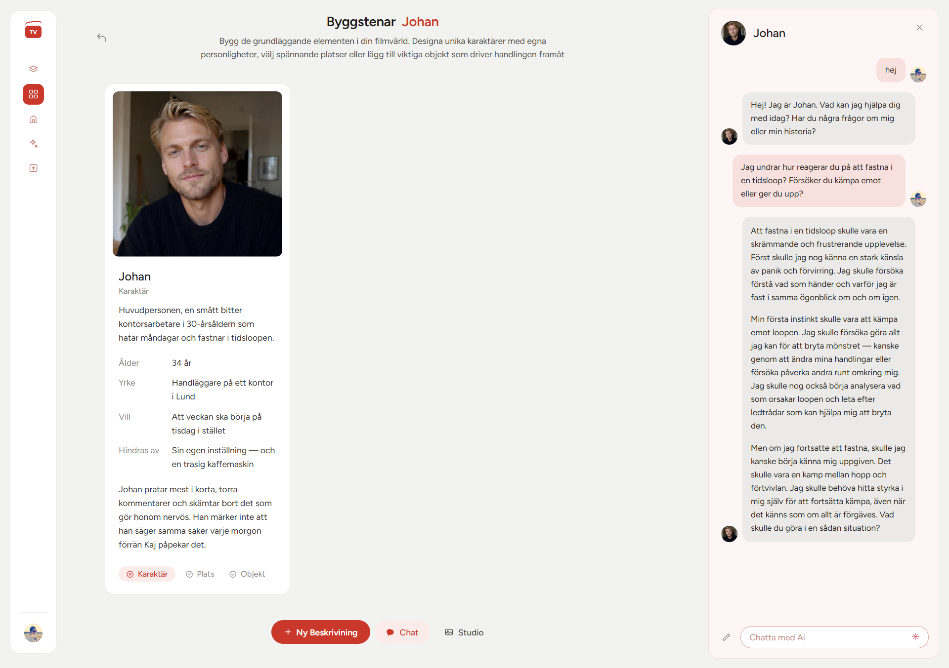 POPiNTV - Chat with your characters to develop them